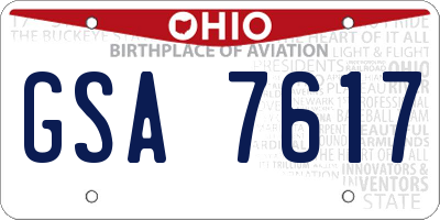 OH license plate GSA7617