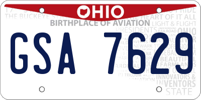 OH license plate GSA7629