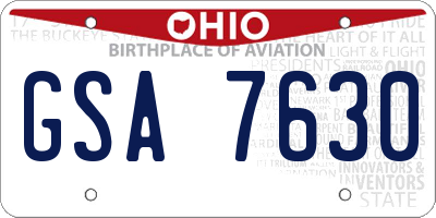 OH license plate GSA7630