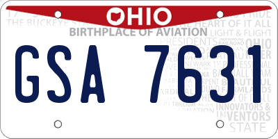 OH license plate GSA7631