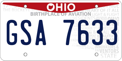 OH license plate GSA7633
