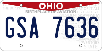 OH license plate GSA7636