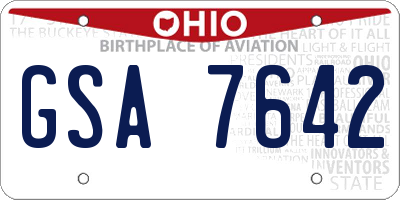 OH license plate GSA7642