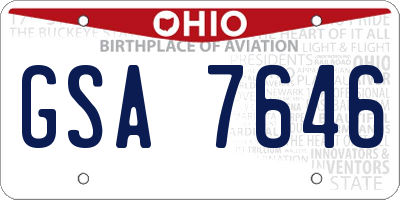 OH license plate GSA7646