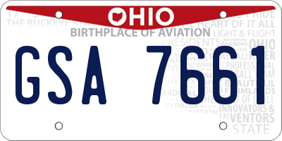 OH license plate GSA7661