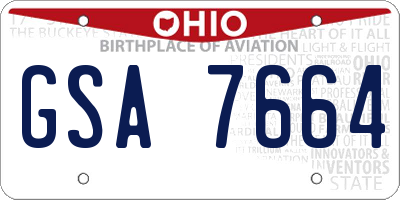 OH license plate GSA7664