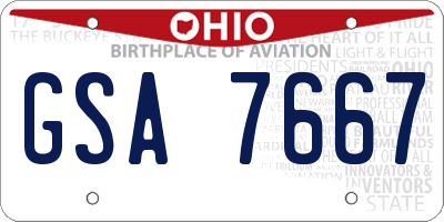 OH license plate GSA7667