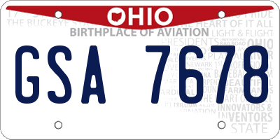 OH license plate GSA7678