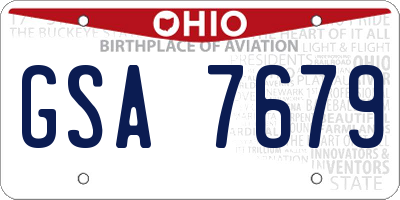 OH license plate GSA7679