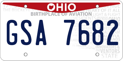 OH license plate GSA7682
