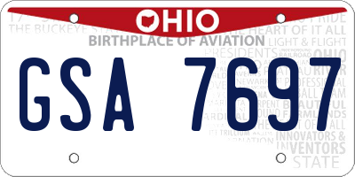OH license plate GSA7697