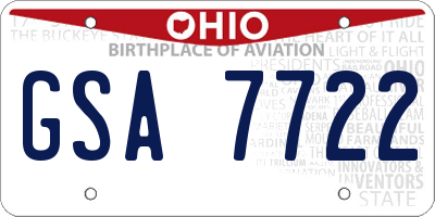 OH license plate GSA7722