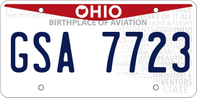 OH license plate GSA7723