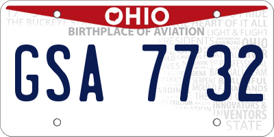 OH license plate GSA7732