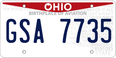 OH license plate GSA7735
