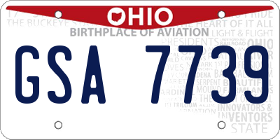 OH license plate GSA7739