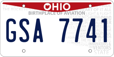 OH license plate GSA7741