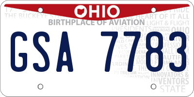 OH license plate GSA7783