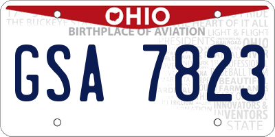 OH license plate GSA7823
