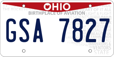 OH license plate GSA7827