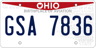 OH license plate GSA7836