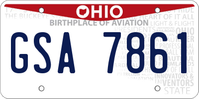 OH license plate GSA7861