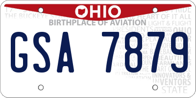 OH license plate GSA7879