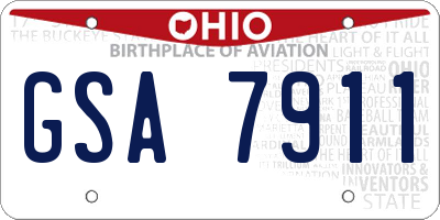OH license plate GSA7911