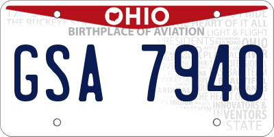 OH license plate GSA7940