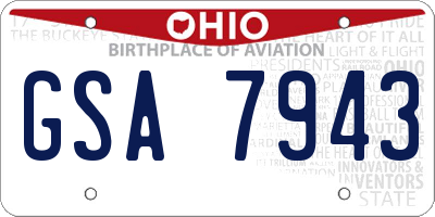 OH license plate GSA7943