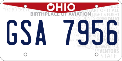 OH license plate GSA7956