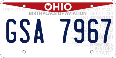 OH license plate GSA7967