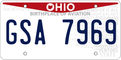 OH license plate GSA7969