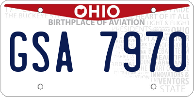 OH license plate GSA7970