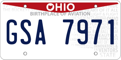 OH license plate GSA7971