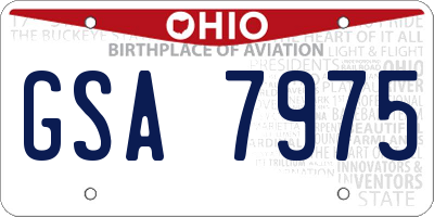 OH license plate GSA7975