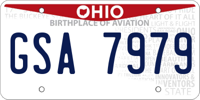 OH license plate GSA7979