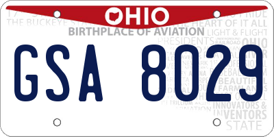 OH license plate GSA8029