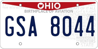 OH license plate GSA8044
