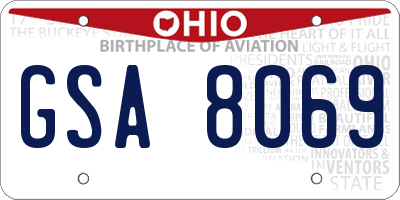 OH license plate GSA8069