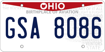OH license plate GSA8086