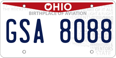 OH license plate GSA8088