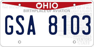 OH license plate GSA8103