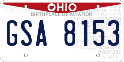 OH license plate GSA8153