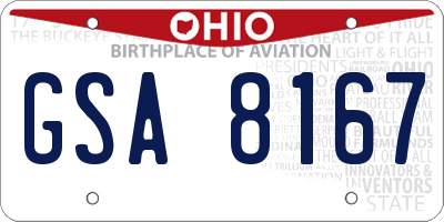 OH license plate GSA8167