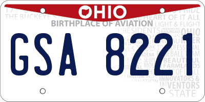 OH license plate GSA8221