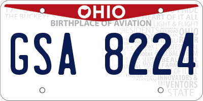 OH license plate GSA8224