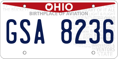 OH license plate GSA8236