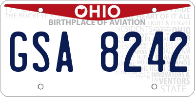 OH license plate GSA8242
