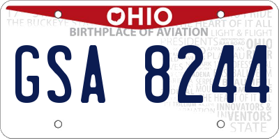 OH license plate GSA8244